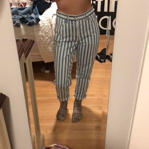 american eagle striped mom jeans